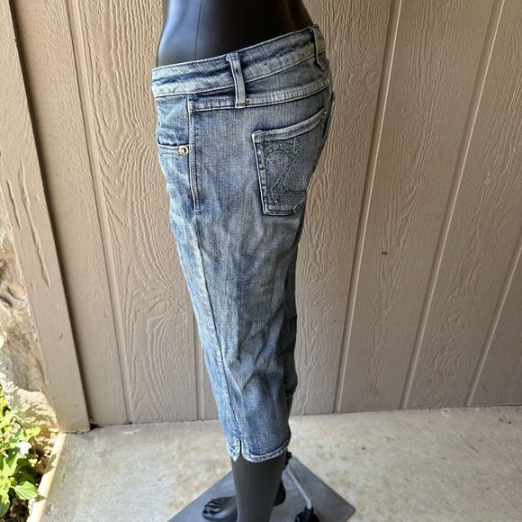 Vintage Y2K Zana Di Capris Juniors Size 9 Light Wash‎ Wide Leg Low Rise Bling - Picture 3 of 9